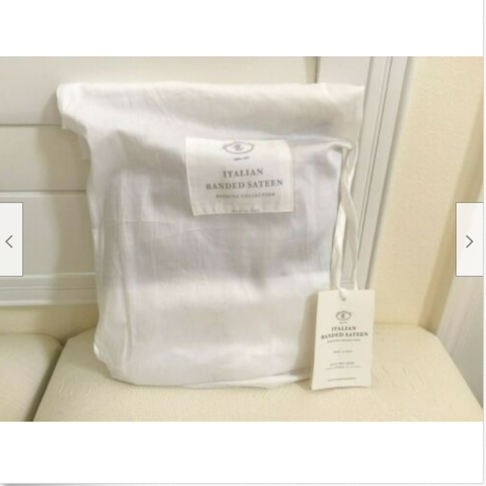 RESTORATION HARDWARE Sateen KING Bed Skirt New Made in ITALY White Deep Purple